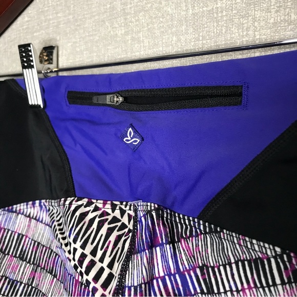 Prana Purple and Black Geometric Print Capri Leggings - Picture 3 of 5